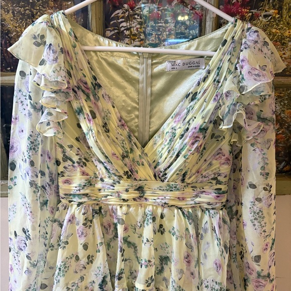 Mac Duggal Floral Chiffon Tiered Ruffle Dress - Picture 5 of 7